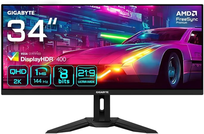 GIGABYTE M34WQ 34" WQHD Gaming Monitor - 3440 x 1440