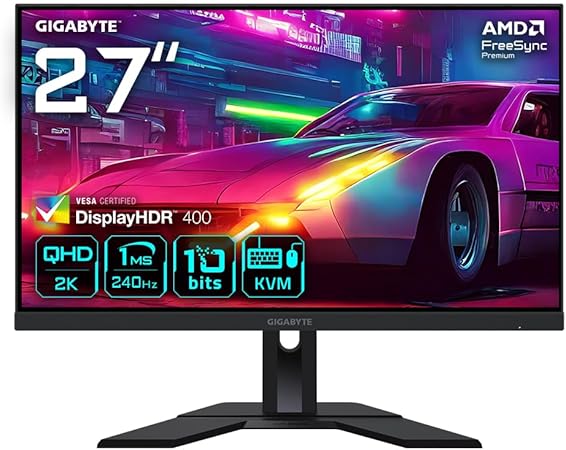 GIGABYTE G27QC A 27" QHD Curved Gaming Monitor - 2560 x 1440 (QHD)